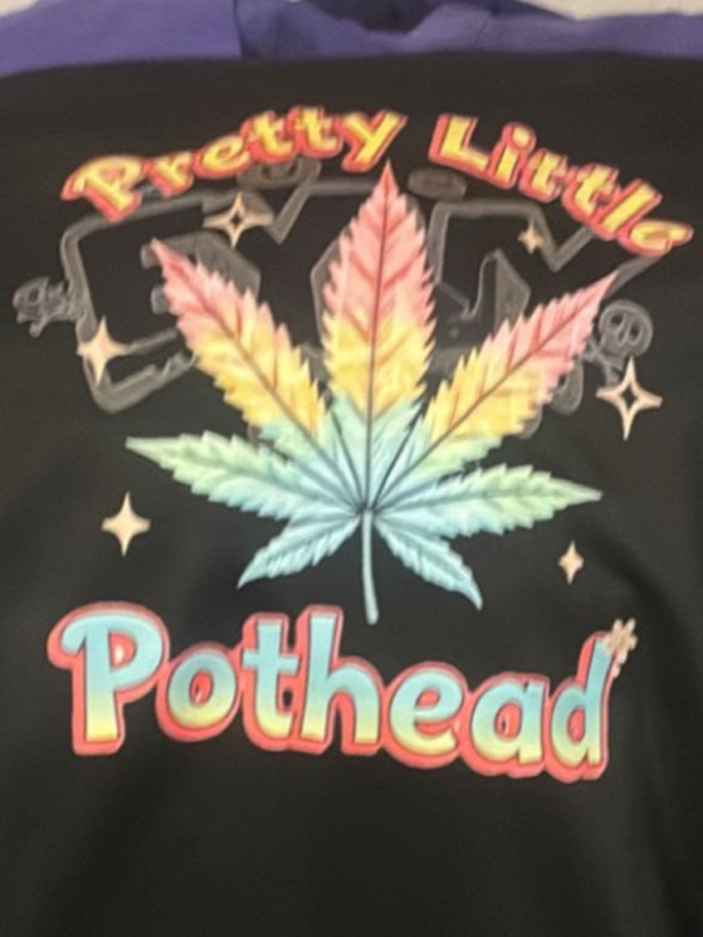 Black Women's Blazer with Multicolor Rainbow Leaf Graphic